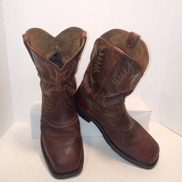 ARIAT Work Hog Men's Sz 11D Pull-on Boot Safety Toe (Square) Brown Leather - Picture 1 of 14